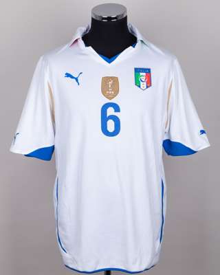 Daniele De Rossi white No.6 Italy v. Mexico short-sleeved shirt, 2010,