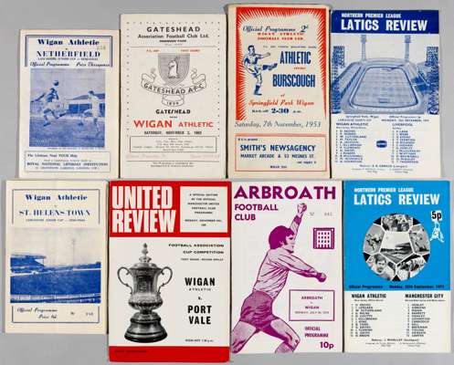 Wigan pre-League programme selection, 1950s-70s,
 includes v Burscough 7th November 1953, v Liverpool Lancs. C/Cup 18th December 1972, Gateshead v Wig
