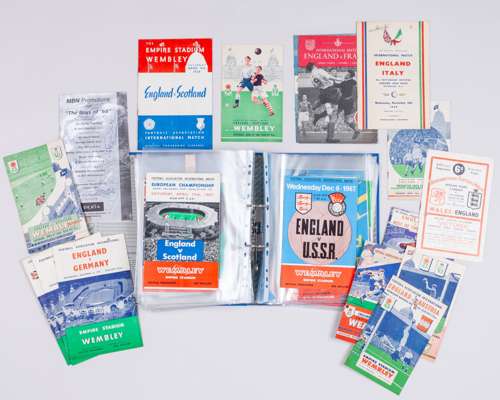 Collection of England international football match programmes from 1938 to 1977