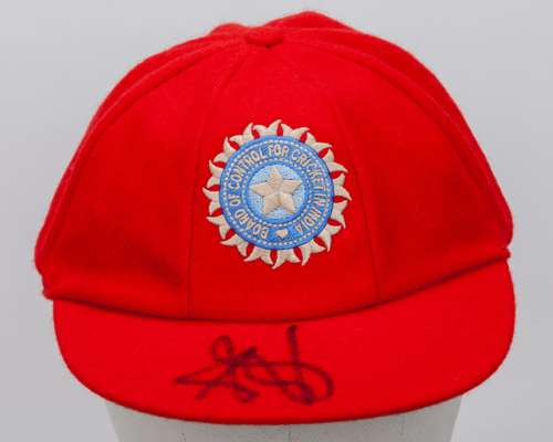 Shubman Gill red India Red For Ruth match worn autographed cap