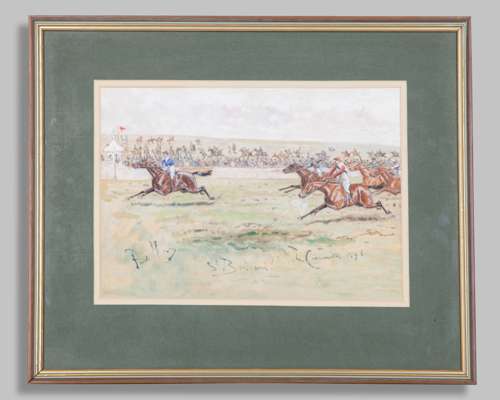 George Finch Mason (British, 1850-1915) horse racing watercolour