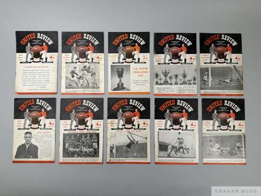 Complete run of Manchester United home league match programmes, 1953-54
 including Manchester United v. Wolves, F.A.Youth Cup final, 1st leg 23rd Apri