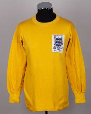 Yellow England Youth goalkeepers shirt, 1963