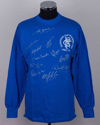 Blue Rangers 1971 European Cup Winners Cup Final autographed replica long-sleeved shirt