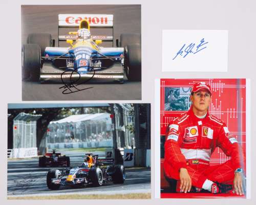Three Formula 1 driver autographs