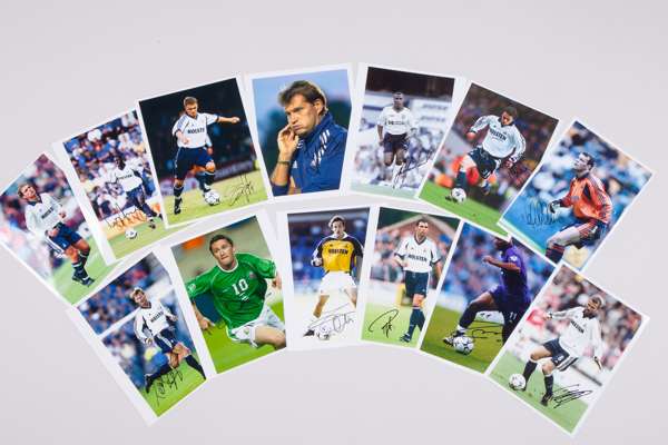 A collection of twenty-seven autographed Tottenham Hotspurs photographs