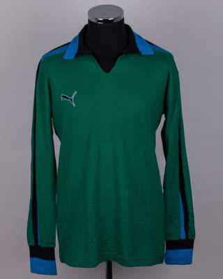 Ivano Bordon green, blue and black No.1 Inter Milan v. Austria Vienna shirt, 1980