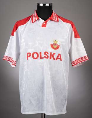 Poland white Rawa Sport No.10 jersey 
 the jersey is a short sleeved example and has the Poland crest on the front as well as POLSKA highlighted centr