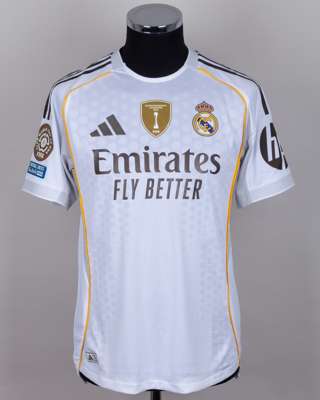 Federico Valverde white No.8 Real Madrid short-sleeved shirt, 2025