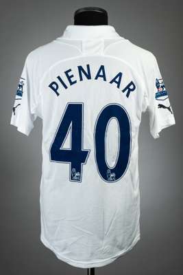 Steven Pienaar white Tottenham Hotspur no.40 jersey v Manchester City, played at Etihad Stadium, 22nd January 2012,
 Puma, short-sleeved with BARCLAYS