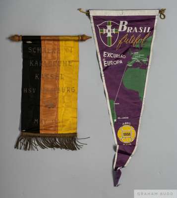Two exchange pennants from games against Brazil, 
 and also Schalke 04, Karlsruhe, Kassel and HSV Hamburg from the May 1954 Tour of Sheffield United, 