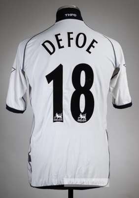 Jermain Defoe white Tottenham Hotspur no.18 home jersey v Arsenal played at white Hart Lane, 25th April 2004, 
 Kappa, short-sleeved with BARCLAYCARD 