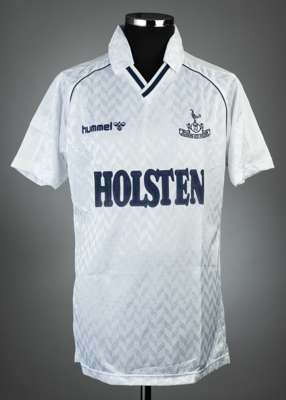 White Tottenham Hotspur no.18 home jersey, season 1987-88,
 Hummel, short-sleeved with club crest and sponsor logo, reverse numbered 18, size L, not b