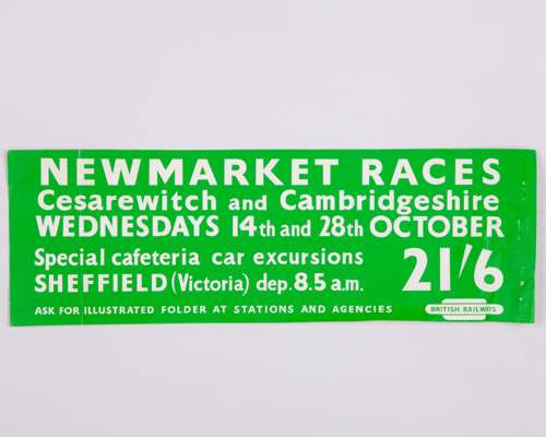 British Railways excursion flyer for Newmarket Races 1960s