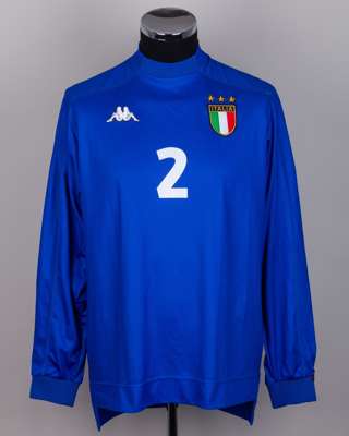 Ciro Ferrara blue No.2 Italy v. Sweden long-sleeved shirt, 2000
