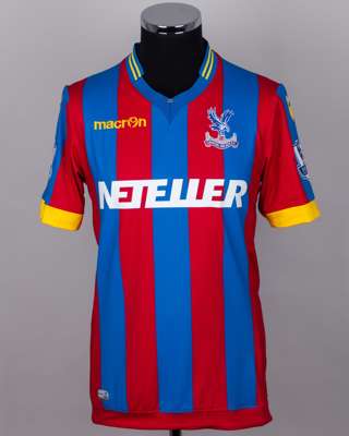 Fraizer Campbell red and blue No.10 Crystal Palace v. Manchester United shirt, 2015