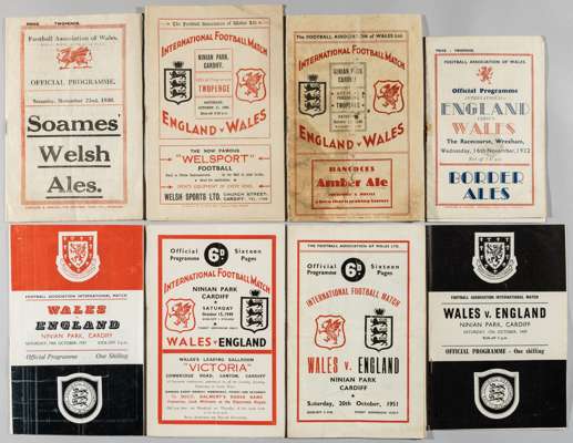 Wales v England international programmes, 1930-84,
 includes 22nd November 1930 at Wrexham; 16th November 1932 at Wrexham; 17th October 1936 at Ninian