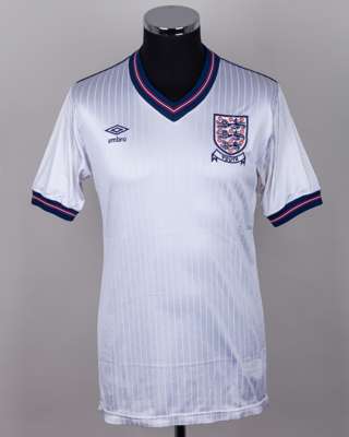 White No.8 England Youth short-sleeved shirt, 1980s