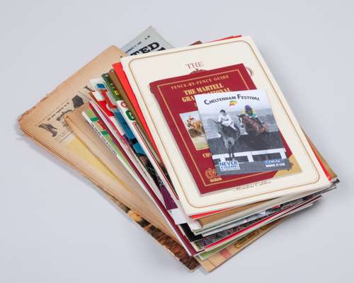 Collection of 47 racecards dating from 1965 onwards,