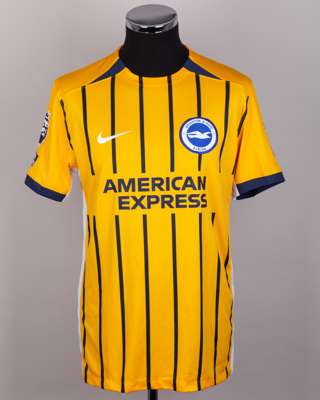 Igor Julio yellow and blue No.3 Brighton & Hove Albion short-sleeved shirt
