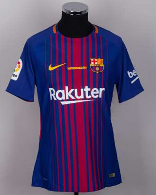 Lionel Messi garnet and blue No.10 Barcelona v. Real Betis short-sleeved shirt, 2017
