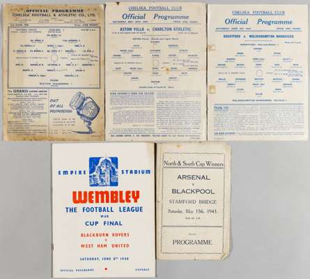 Football League Wartime Cup final programme Blackburn Rovers v West Ham United at Wembley 8th June 1940, 
 sold with North South Wartime Finals all at