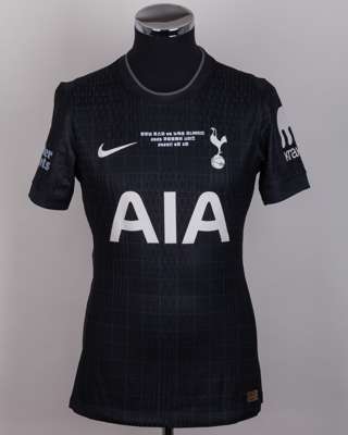 Son Heung-Min black No.7 Tottenham Hotspur match issued short-sleeved shirt, 2025