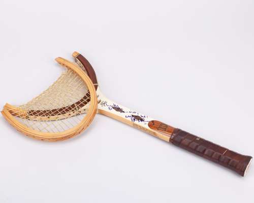 John McEnroe smashed and autographed Wilson Jack Kramer tennis racket, Wimbledon c.1977-80