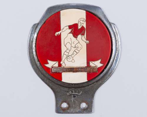 A Manchester United car badge, 1960s