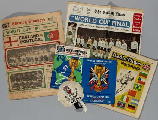 World Cup 1966 selection, 
 includes World Cup final v Germany signed by four England players to inside bookplate by Hurst, Stiles, Greaves, Cohen; Wo