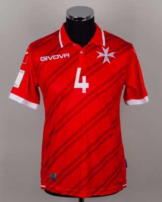 Steve Borg red No.4 Malta short-sleeved shirt