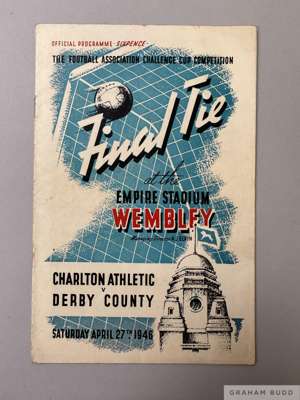 F.A.Cup Final Programme Charlton Athletic v. Derby County, 27th April 1946
 played at Wembley

  Pencil score on team page