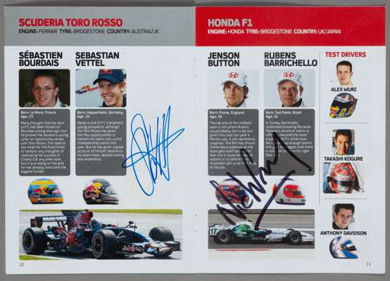 Signed Formula One testing spotter's guide of Silverstone, 24th, 25th & 26th June 2008,
 16-page booklet, signed on pages by Felipe Massa, Nico Rosber