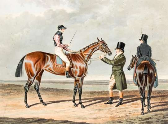 After John Frederick Herring Snr. (1795-1865) MATILDA, THE WINNER OF THE GREAT St. LEGER STAKES AT DONCASTER 1827 colour aquatint engraved by R.G. Ree