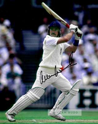 Collection of signed photographs of former England Cricket legends,
 comprising Alec Stewart OBE; Mike Brearley OBE; Michael Atherton OBE; Paul Collin