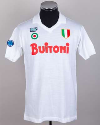 Diego Maradona autographed white No.10 Napoli replica short-sleeved shirt