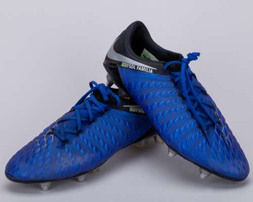 Malcom Oliveira blue and black Nike Hypervenom match worn football boots, November 2018