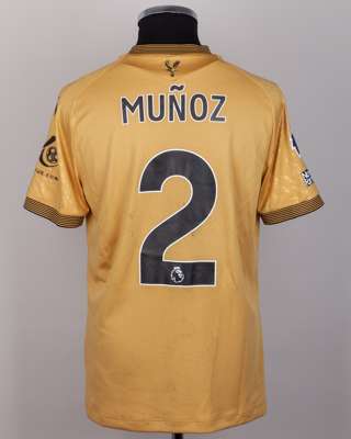 Daniel Muñoz No.2 Crystal Palace v. Brighton (Away) match worn shirt