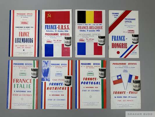 Excellent collection of French international programmes, circa 1950s, 
 including 1953-54 v Luxemburg World Cup; 1956-57 v Russia; v Belgium World Cup