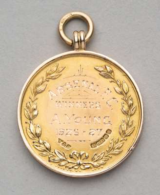 London Football Combination 1926-27 winner's medal awarded to Arsenal's Andy Young, 
 obverse with LONDON FOOTBALL COMBINATION surrounding crest, reve