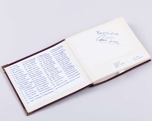 A tennis autograph album, 80 pages of notable champions