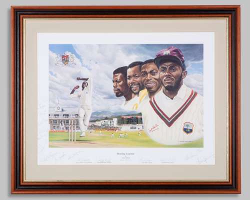 Bowling Legends by David Stallard West Indies autographed limited edition print