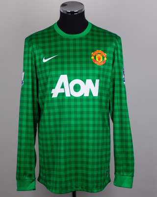 David De Gea green No.1 Manchester United goalkeeper shirt, 2012-13