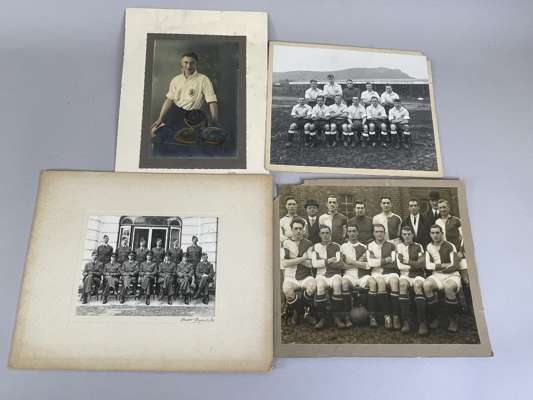Selection of mostly matted team photographs, 
 include England Amateurs v Ireland 16/2/1935 (5), some unidentified ordinary photographs include Barnet