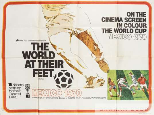 The World at their feet 1970 World Cup British quad poster