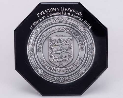 Sammy Lee a silver-mounted and bakelite Liverpool v. Everton Charity Shield plaque, 1984