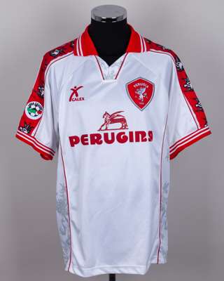 Hide Nakata white and red No.7 Perugia long-sleeved shirt
