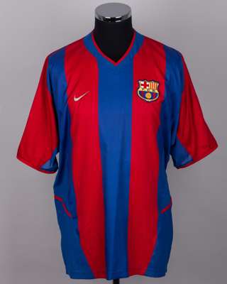 Riquelme garnet and blue No.10 Barcelona short-sleeved shirt
