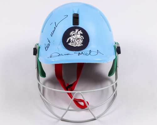 Devon Malcom match worn signed cricket helmet