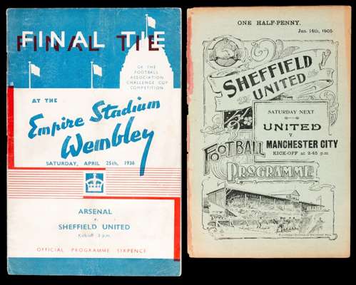 F.A. Cup Final programme Arsenal v Sheffield United 25th April 1936, sold together with two Sheffield United reserves programme 1904-05 v Grimsby Town